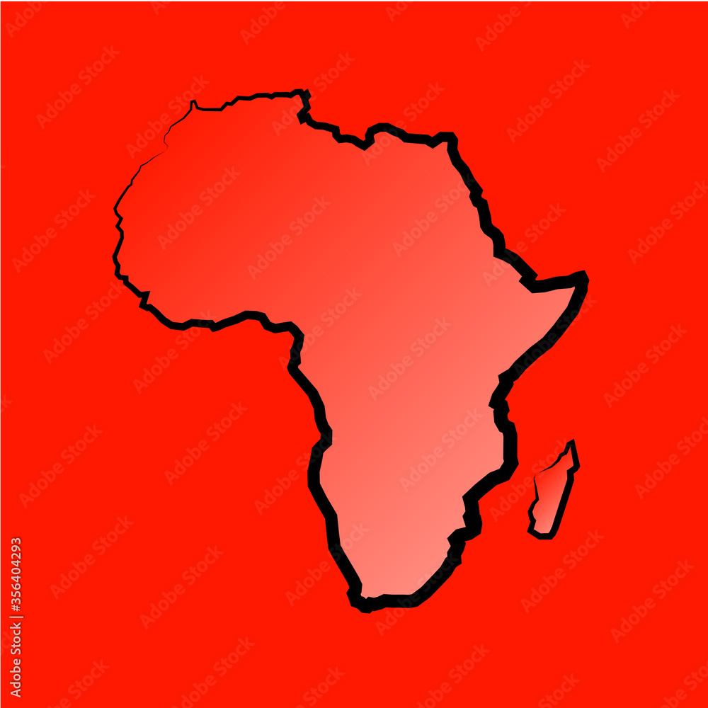 Sketch African continent. Flat africa icon Image. Africa background Picture. Silhouette