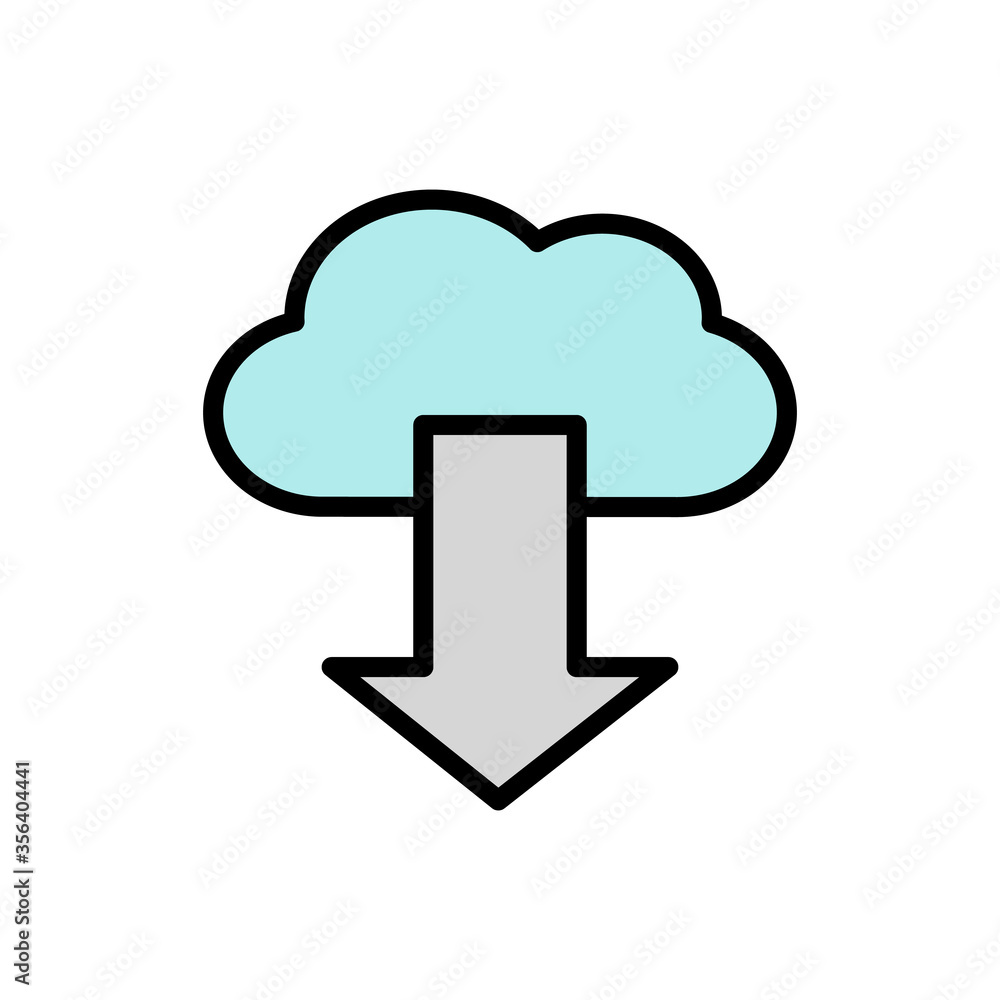 Cloud, arrow, download icon. Simple color with outline vector elements of internet storage icons for ui and ux, website or mobile application Cloud, arrow, download icon. Simple color with outline vector elements of internet storage icons for ui and ux, website or mobile application