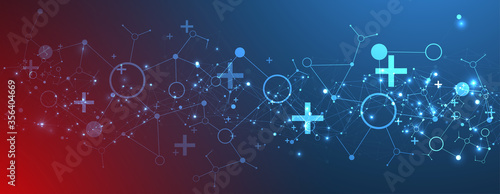 Template for science and technology presentation. Plexus style background.