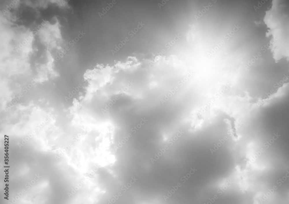 Obraz premium Gray sky with white clouds, beautiful nature as a background