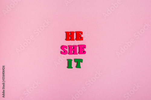 Принти на полотні pronouns with colored letters