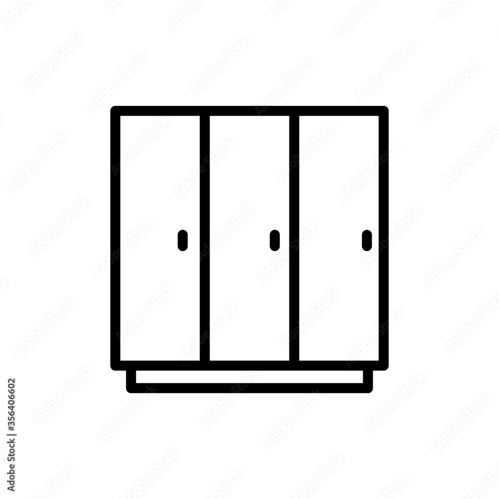 Locker, furniture icon. Simple line, outline vector elements of kindergarten icons for ui and ux, website or mobile application Locker, furniture icon. Simple line, outline vector elements of kindergarten icons for ui and ux, website or mobile application