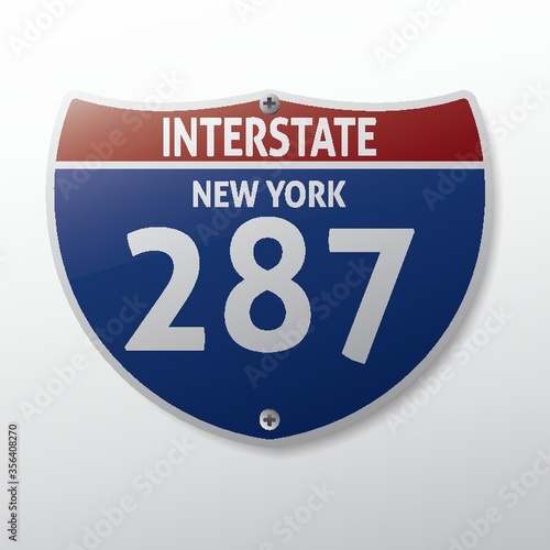 new york 287 route sign