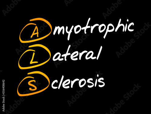 ALS - Amyotrophic Lateral Sclerosis acronym, medical concept background