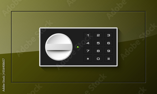 safe Image. Armored box background. The door of a bank vault with a electronic combination lock. Reliable Data Protection. Long-term savings. Deposit box safe icon.Protection of personal information