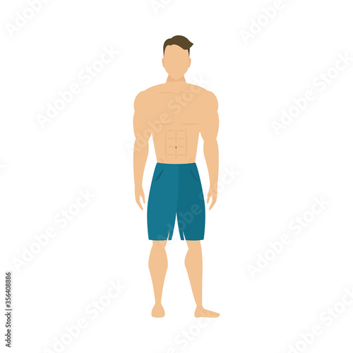 young strong man athletic healthy lifestyle character