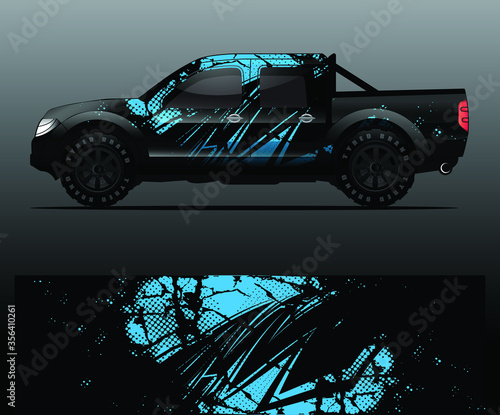 Truck decal graphic wrap vector, abstract background