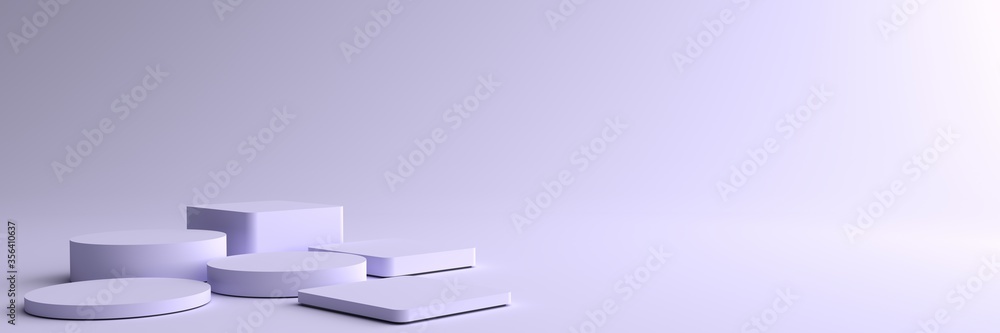 3D Render of Abstract violet Composition with Podium. Minimal Studio with Square and Round Pedestal. Pedestal can be used for advertising, Isolated on violet background, Showcase, Product Presentation 3D Render of Abstract violet Composition with Podium. Minimal Studio with Square and Round Pedestal. Pedestal can be used for advertising, Isolated on violet background, Showcase, Product Presentation