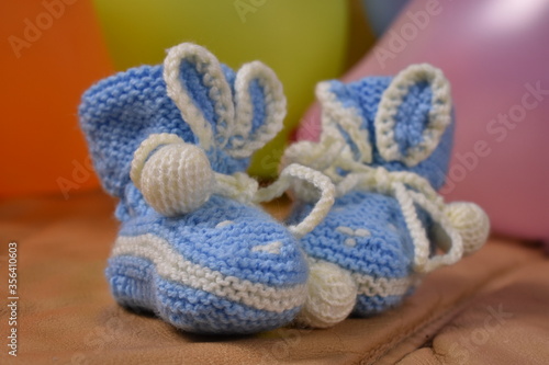 children's hand-made knitted shoes