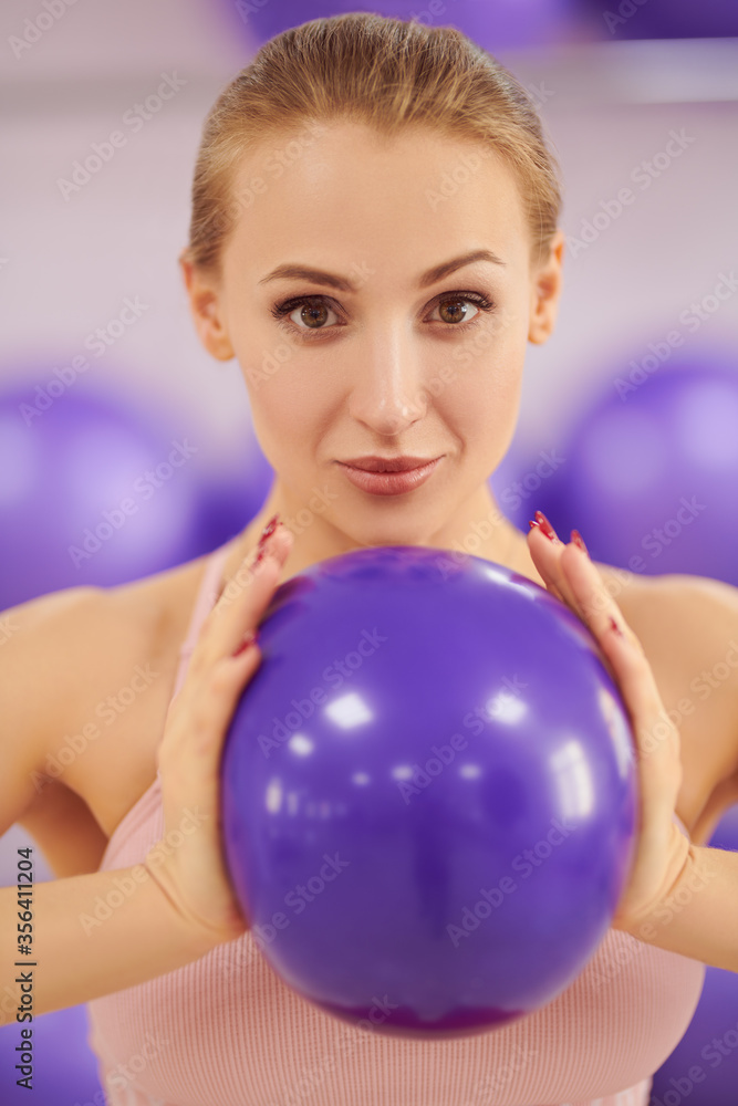 girl with gymnastic ball girl with gymnastic ball