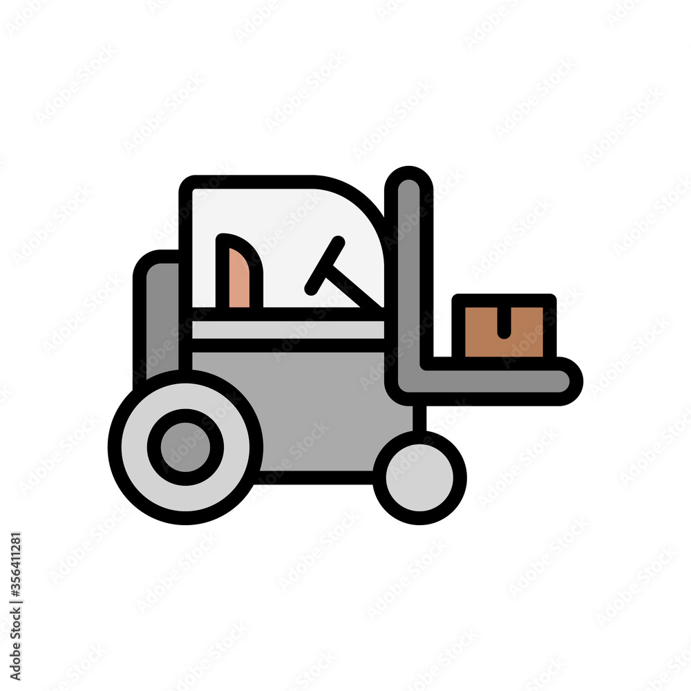 Forklift, manufacturing icon. Simple color with outline vector elements of production icons for ui and ux, website or mobile application