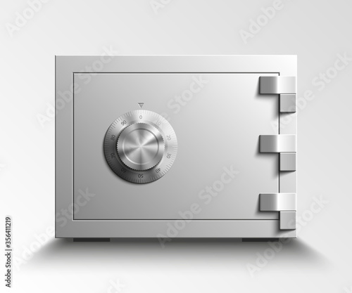 Image of a steel safe. Armored box background. The door safe a bank vault with a combination lock. Reliable Data Protection. Long-term savings. Deposit box safe icon.Protection of personal information