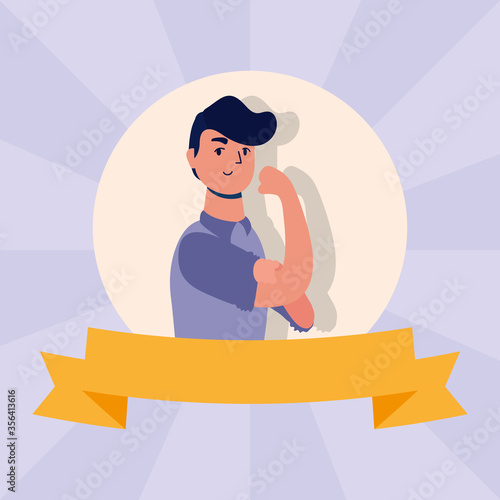young strong man male avatar character