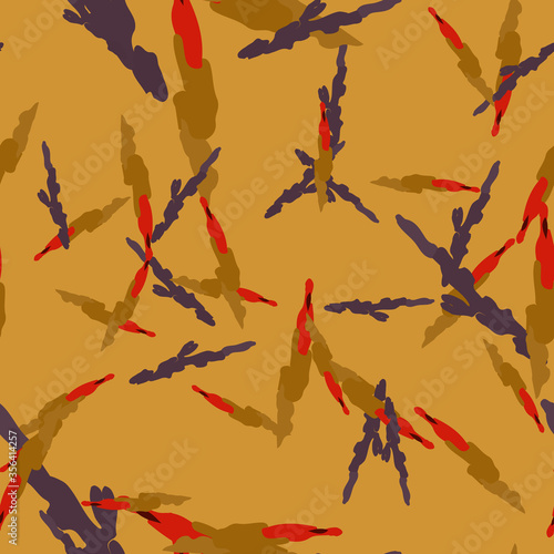 Desert camouflage of various shades of red, brown and orange colors