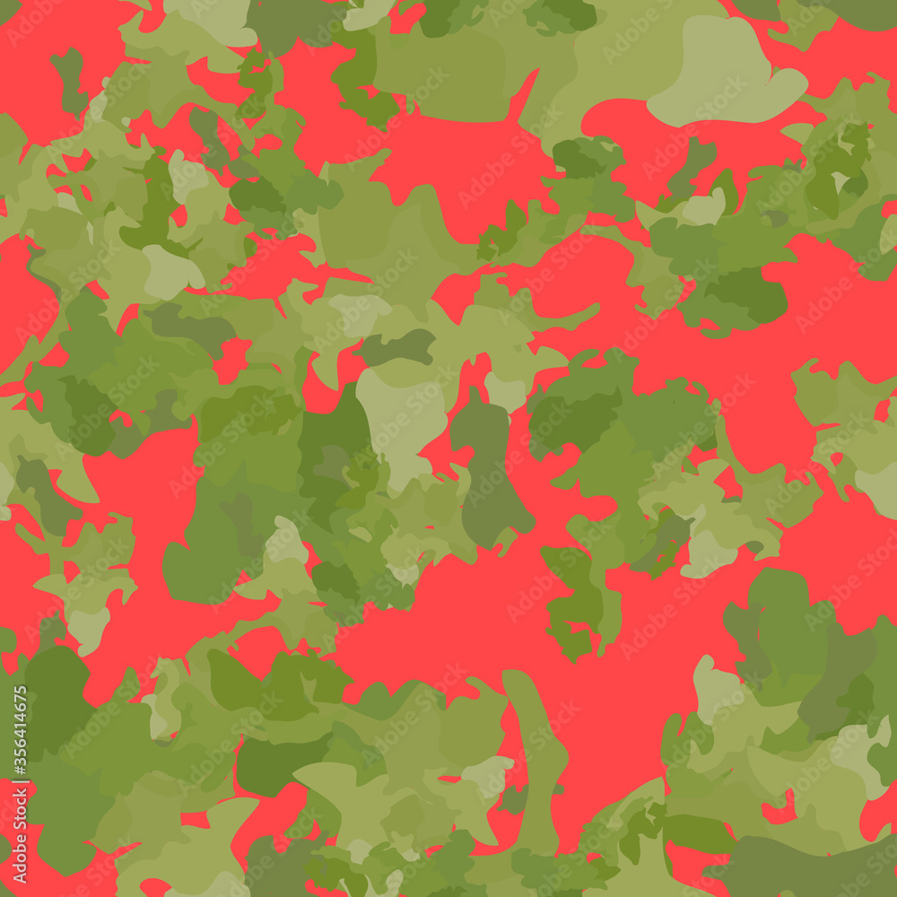 UFO camouflage of various shades of green and red colors UFO camouflage of various shades of green and red colors