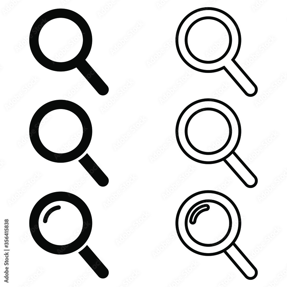 Isolated magnifying glass icon vector. zoom illustration graphic desig. Loupe symbol. focus logo. Isolated magnifying glass icon vector. zoom illustration graphic desig. Loupe symbol. focus logo.