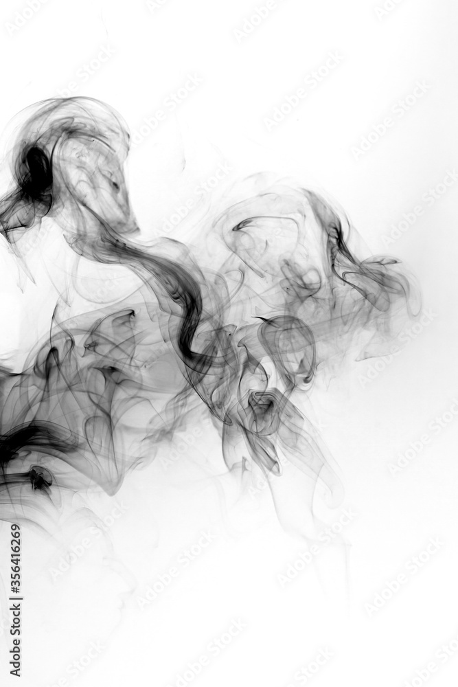 Smoke toxic movement on a white background.