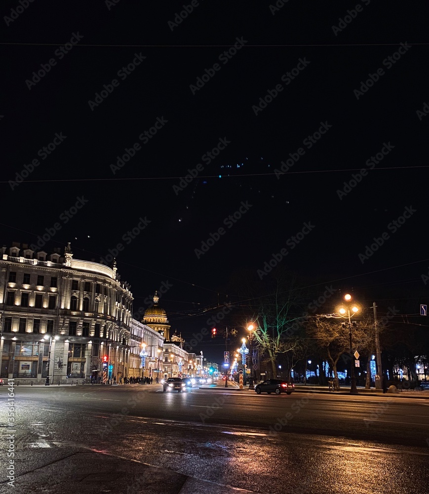 Fototapeta premium night view of st petersburg