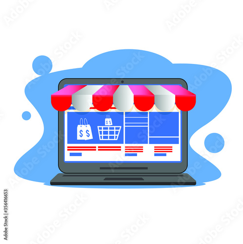 online shopping cart icon on internet button