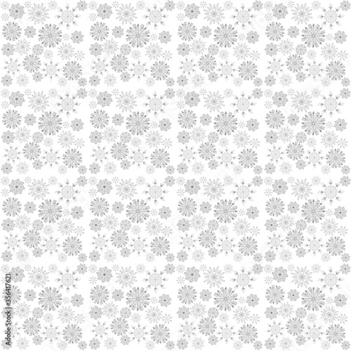 Snowflakes isolated on white background. Doodle line snow icons, hand drawn silhouette. Design element for christmas banner, cards. Xmas ornament.