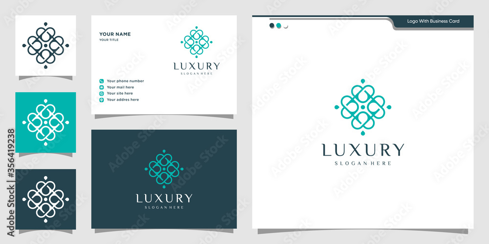 Luxury logo design inspiration. Beauty, fashion, salon Premium Vector