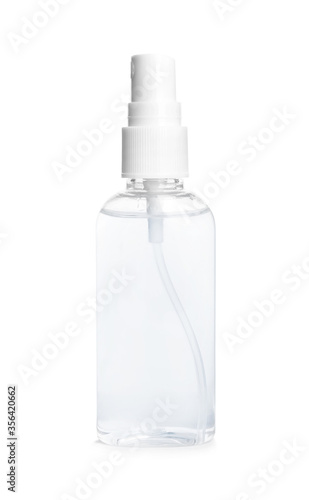 Spray bottle with antiseptic isolated on white
