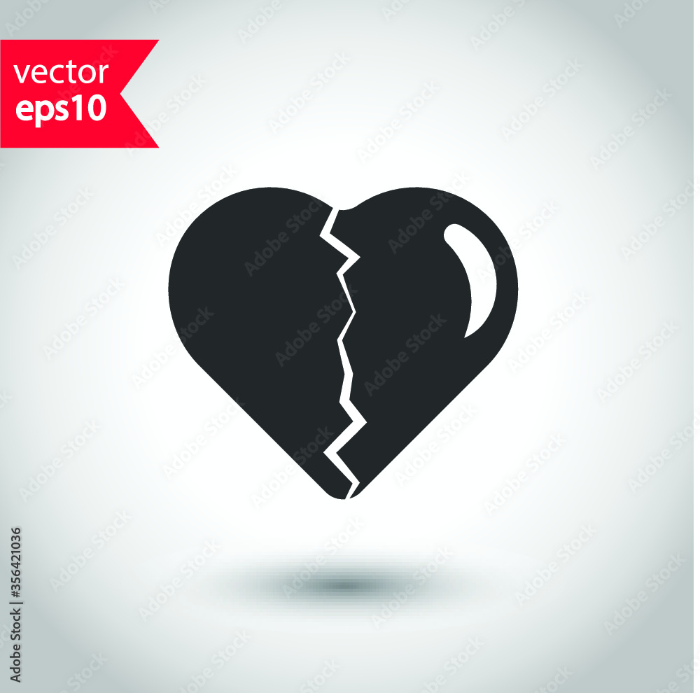 Heart vector icon. Love heart flat sign design. Valentines day heart icon. Add or delete remove heart icon. EPS 10 flat symbol pictogram