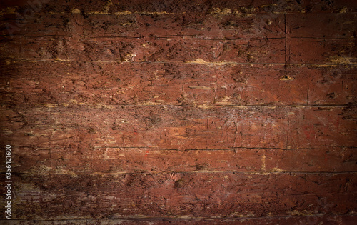 Rustic red brown wood planks background with nice vignetting