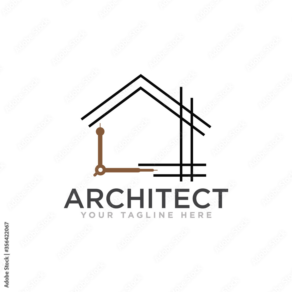 Fototapeta premium Architect Construction Logo Design Vector