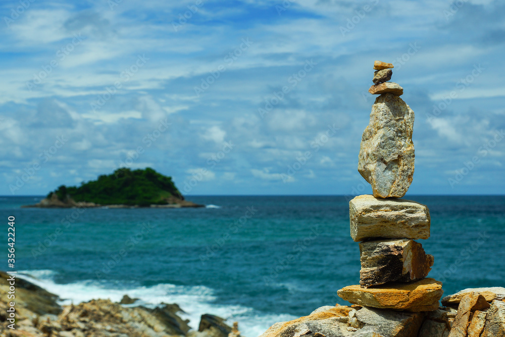 stone stack on the beach