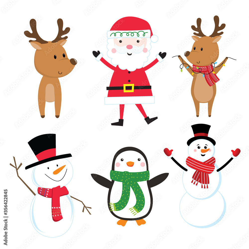 Cute Christmas character sets Cute Christmas character sets