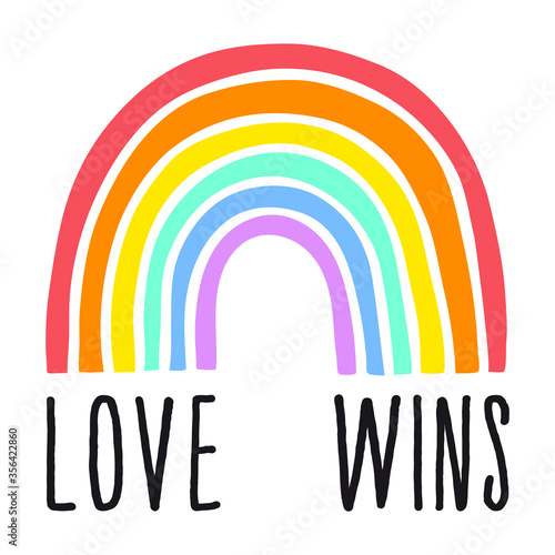 Love wins rainbow, gender equality, vector