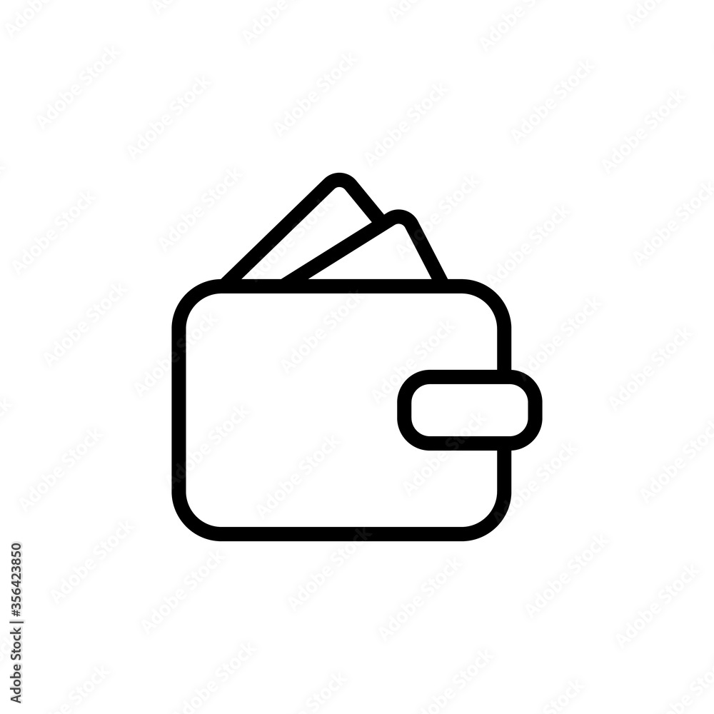Money, wallet icon. Simple line, outline vector elements of shopping center icons for ui and ux, website or mobile application Money, wallet icon. Simple line, outline vector elements of shopping center icons for ui and ux, website or mobile application