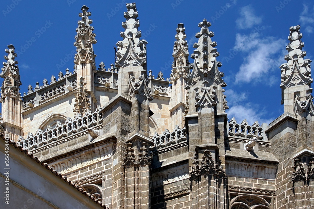 Detail of facade of Monasterio San Juan de los Reyes in Toledo. Spain