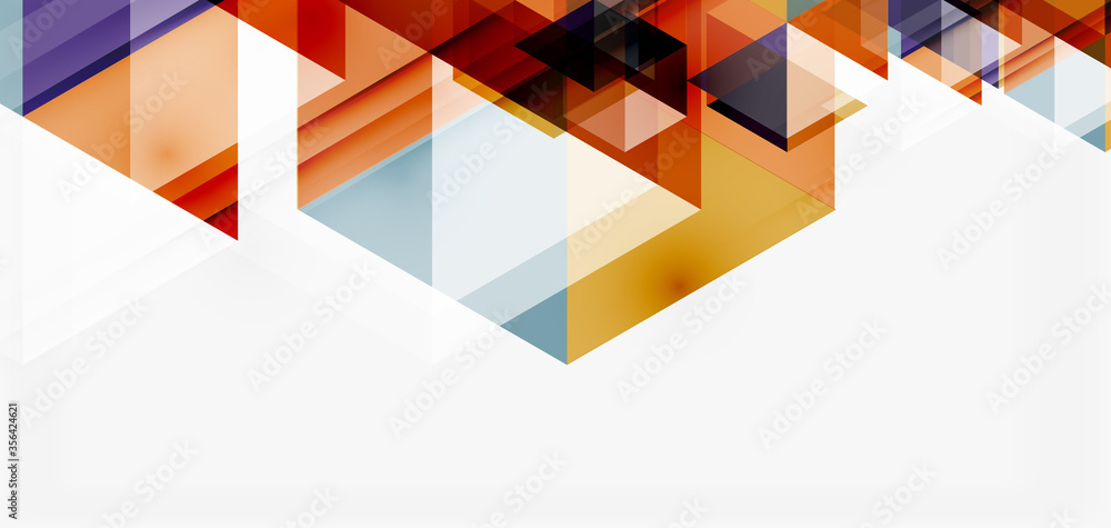 Fototapeta premium Geometric abstract background, mosaic triangle and hexagon shapes. Trendy abstract layout template for business or technology presentation, internet poster or web brochure cover, wallpaper