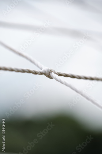 close up of a football net