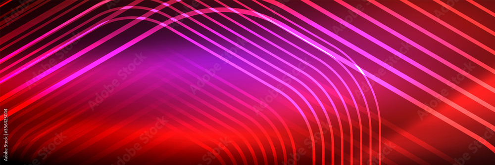 Shiny neon lines, stripes and waves, technology abstract background. Trendy abstract layout template for business or technology presentation, internet poster or web brochure cover, wallpaper Shiny neon lines, stripes and waves, technology abstract background. Trendy abstract layout template for business or technology presentation, internet poster or web brochure cover, wallpaper