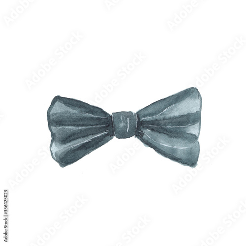 Watercolor illustration of a bow tie on a white background