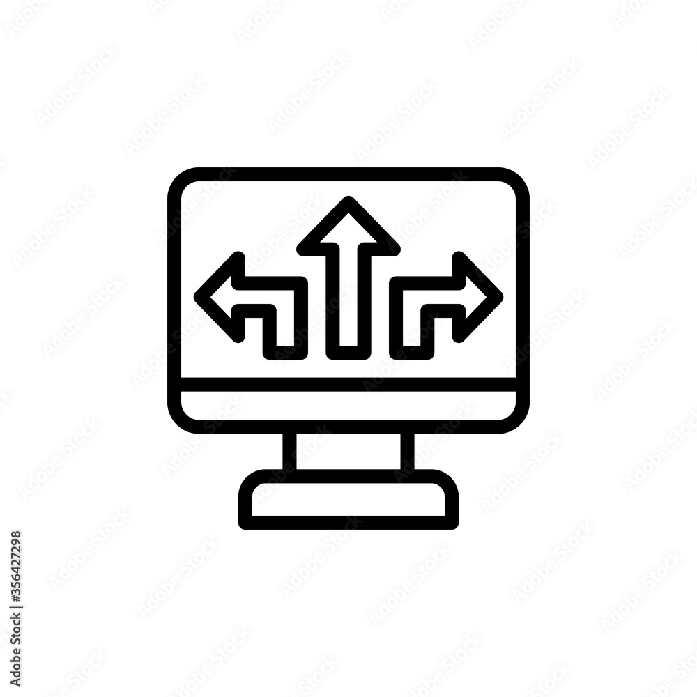 Monitor icon. Simple line, outline vector elements of navigation icons for ui and ux, website or mobile application Monitor icon. Simple line, outline vector elements of navigation icons for ui and ux, website or mobile application