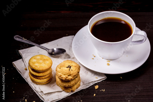 Cookies with black coffee