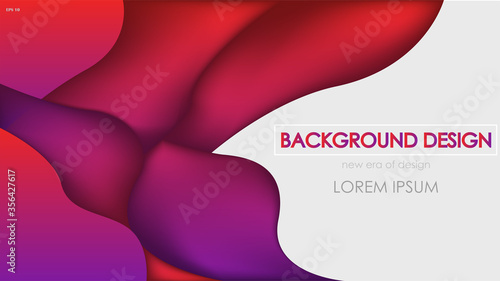 Modern landing page with 3D effect for web sites, labels, business cards etc. Gradient colorful waves, layout pattern for banner, poster etc. Eps 10 vector