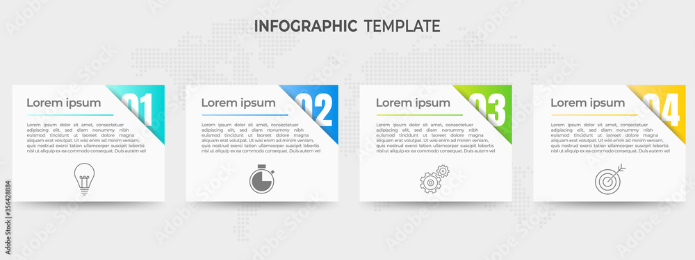 Modern elements timeline infographic 4 options with number and icon. Modern elements timeline infographic 4 options with number and icon.