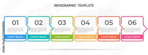 Modern timeline infographic 6 options.