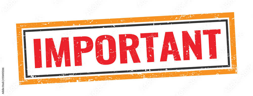 Fototapeta premium IMPORTANT red orange rectangle stamp.