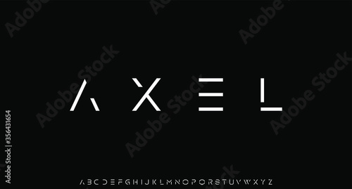 AXEL, futuristic modern geometric font