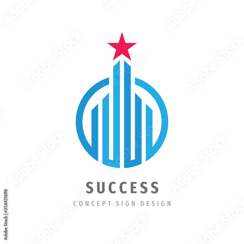 Success - abstract vector logo. Design elements with star logo sign. Development logo symbol. Growth and start-up concept illustration.