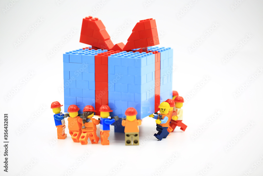 HONG KONG; NOV 11 lego minifigure with the set of city lego in hong