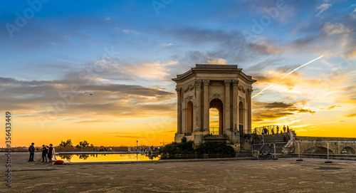 Chateau d eau  Bassin principal du Peyrou in Montpellier  France.