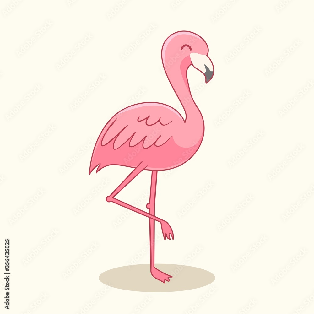 Obraz premium Flamingo Cartoon Cute Bird Animals
