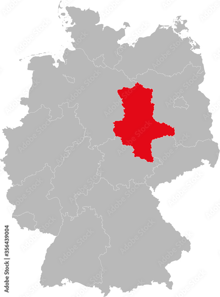 Saxony-Anhalt state isolated on Germany map. Business concepts and backgrounds.